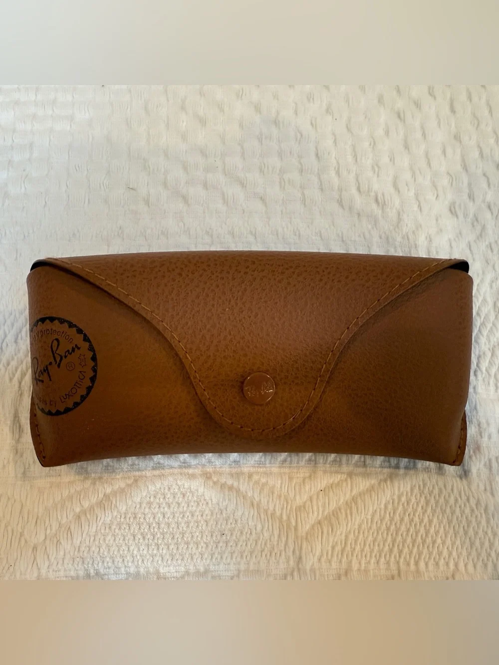 Original Luxottica Ray-Ban Tan Brown Leather Sunglasses Case Only
